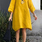 🌸Spring Specials🌸Casual solid color cotton and linen dress