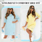 🔥 SUMMER SPECIAL Round Neck 3/4 Sleeve Dress with Pockets