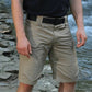 Men's Tactical Cargo Shorts, Solid Color, Multi-Pocket, Suitable for Outdoor Hiking, Summer Shorts Without Belt