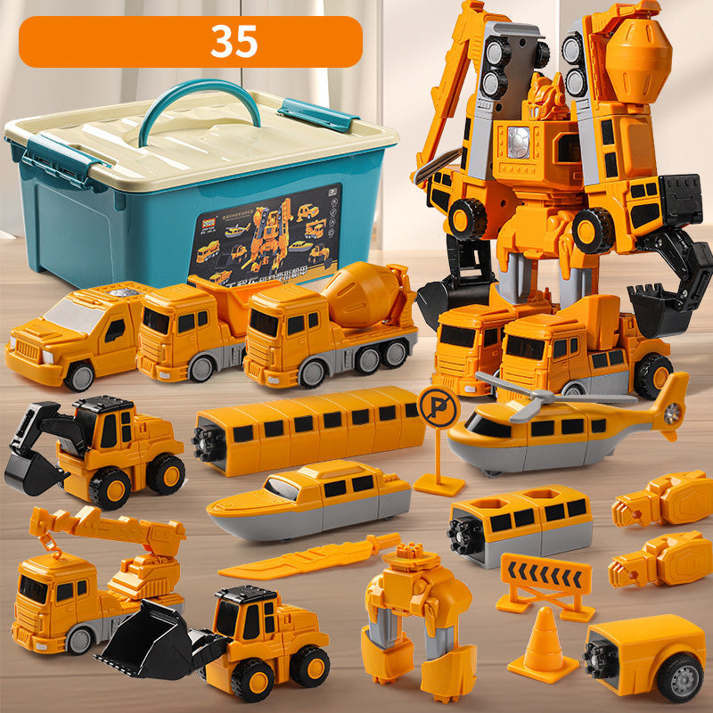 🔥Children's Day Promotion🔥Building Blocks Assembled Deformation Engineering Vehicle Children's Magnetic Toy
