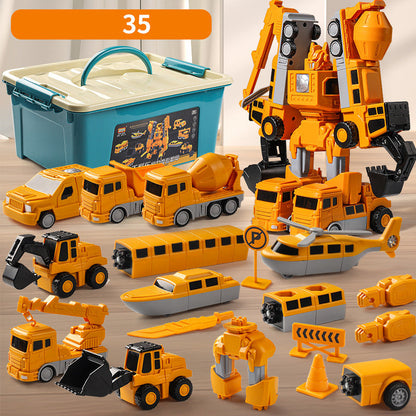 🔥Children's Day Promotion🔥Building Blocks Assembled Deformation Engineering Vehicle Children's Magnetic Toy