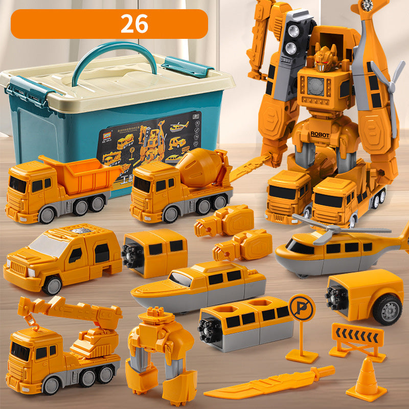 🔥Children's Day Promotion🔥Building Blocks Assembled Deformation Engineering Vehicle Children's Magnetic Toy