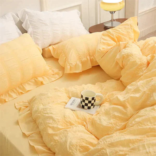 [Excellent Value] Icy Seersucker Summer Cool Quilt Lace 4-piece Set🔥