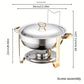 🧑‍🍳The same as in a five-star buffet restaurant🍽️Stainless Steel Chafing Dish Buffet Set 5QT with Fuel Can Rack, Gold Food Warmer for Parties