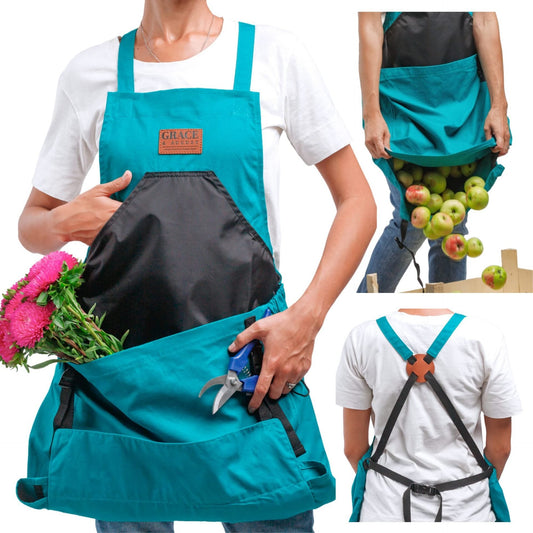 🎁 Hot Sale 49% OFF 🔥Cross Back Gardening Apron With Deep Kangaroo Release Pockets