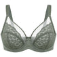 2-Piece Set💕Lacsper Daisy minimizer Bra Floral Lace Unlined Comfort Non-Padded Full Coverage Plus Size Underwire with Supportive Under Band Comfortable Fit