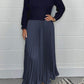 Women's solid color Long Sleeve Jumper & Pleated Bottom Dress