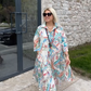 🌸Summer Hot Sale 49%OFF🌸Colourful dress with 3/4-length sleeves and vintage floral print and pockets