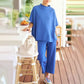 Set of wide trousers with 3/4 sleeves for women