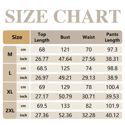 Set of wide trousers with 3/4 sleeves for women