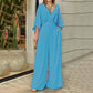 💞Clearance sale - broken code Elegant V-neck wide-leg jumpsuit for women💫