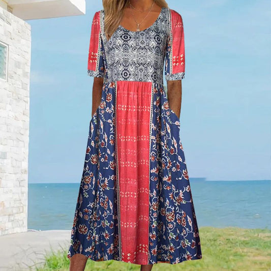 49% OFF🔥Women’s Elegant Bohemian Print Dress