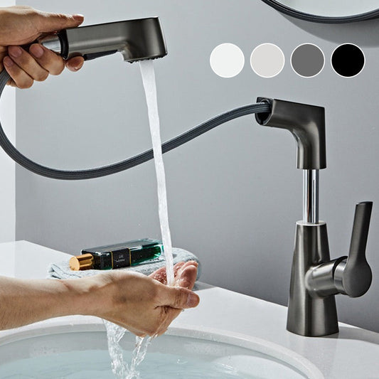 💦1 Hole Bathroom Faucet with Pull Out Sprayer🚰