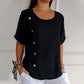 🎁 Hot Sale 49% OFF 🔥Women's Crew Neck Side Button Blouse💖