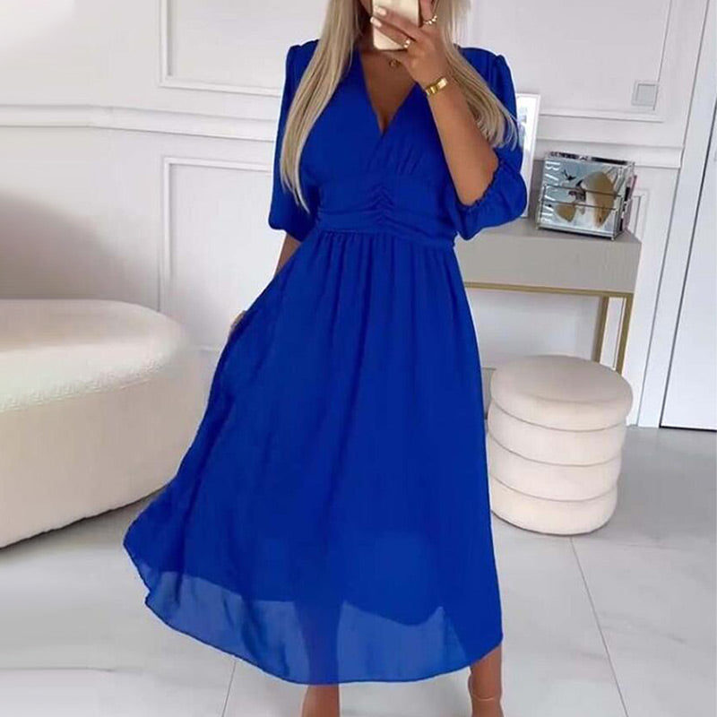 🔥2025 HOT SALE🎉 Women's V-neck Lightweight Chiffon Dress