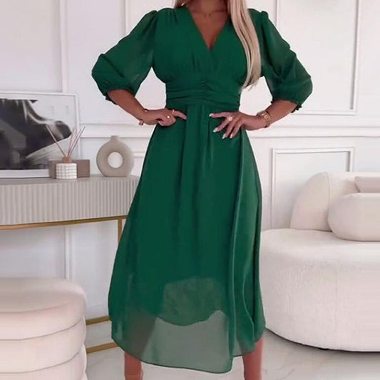 🔥2025 HOT SALE🎉 Women's V-neck Lightweight Chiffon Dress