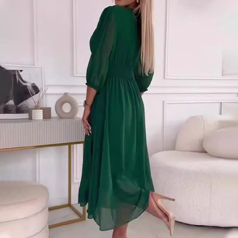🔥2025 HOT SALE🎉 Women's V-neck Lightweight Chiffon Dress
