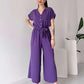 💖Limited Sale 50% OFF💖Women's V-Neck Short Sleeve Casual Jumpsuit