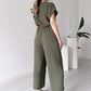 💖Limited Sale 50% OFF💖Women's V-Neck Short Sleeve Casual Jumpsuit