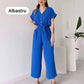💖Limited Sale 50% OFF💖Women's V-Neck Short Sleeve Casual Jumpsuit