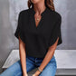 🌈2025 New Product🔥Women's V-neck solid color short sleeve top