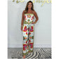 💝 Holiday Wardrobe💝-Spaghetti Strap Printed Top & Loose Women's Pants 2-Piece Set