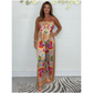 💝 Holiday Wardrobe💝-Spaghetti Strap Printed Top & Loose Women's Pants 2-Piece Set