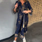 Weit geschnittenes Vintage-Kleid mit V-Ausschnitt