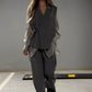 🎁free shipping✈Fashion Patchwork Irregular Lace-Up Shirt & Pants(Two-Piece Set)