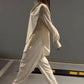 🎁free shipping✈Fashion Patchwork Irregular Lace-Up Shirt & Pants(Two-Piece Set)