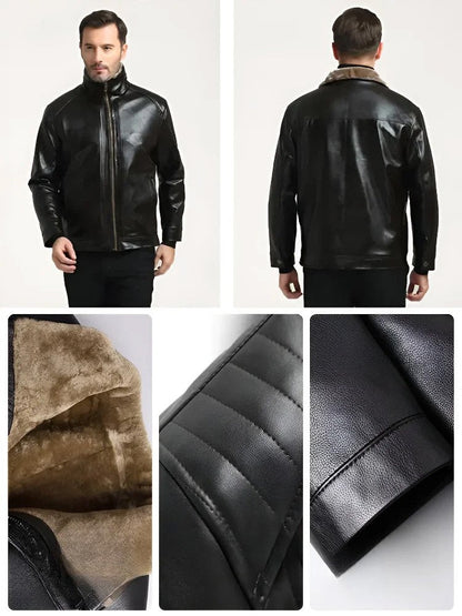 🔥Free shipping🔥Men‘s Quilted Faux Leather Jacket【Fashion and warmth】