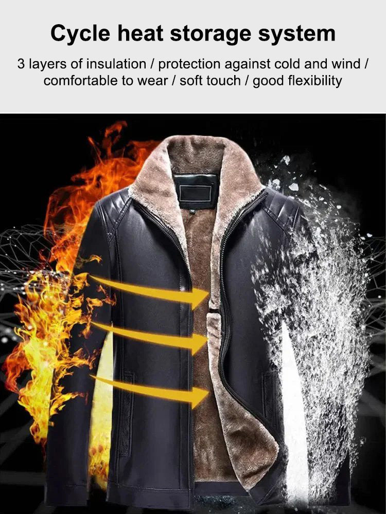 🔥Free shipping🔥Men‘s Quilted Faux Leather Jacket【Fashion and warmth】