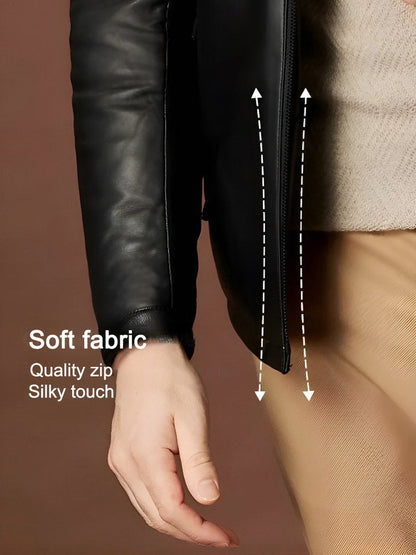 🔥Free shipping🔥Men‘s Quilted Faux Leather Jacket【Fashion and warmth】