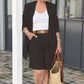 Women's Elegant Shorts and Blazer Set