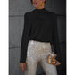 ✨Sparkle Series-𝑵𝒐.1 ✨Secret of Elegance Satin Back Chain Cowl Neck Draped Blouse