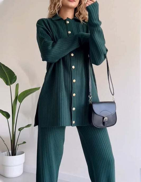 🎄Hot Sale 49% OFF✨Casual Striped Jacquard Knitted Two-pieces Set