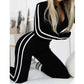 Women's Sporty Zip-Up Long Sleeve Jumpsuit