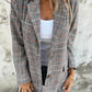 🍂Fall Lapel Collar Slim Button Plaid Small Suit For Women