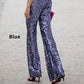 🔥2025  Special Gifts🔥Diva Sequin High Rise Elastic Waist Flare Pants