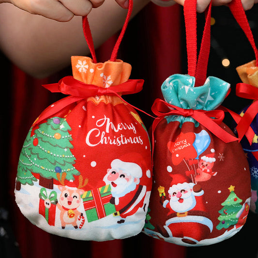 Christmas Drawstring Apple Candy Gift Bag