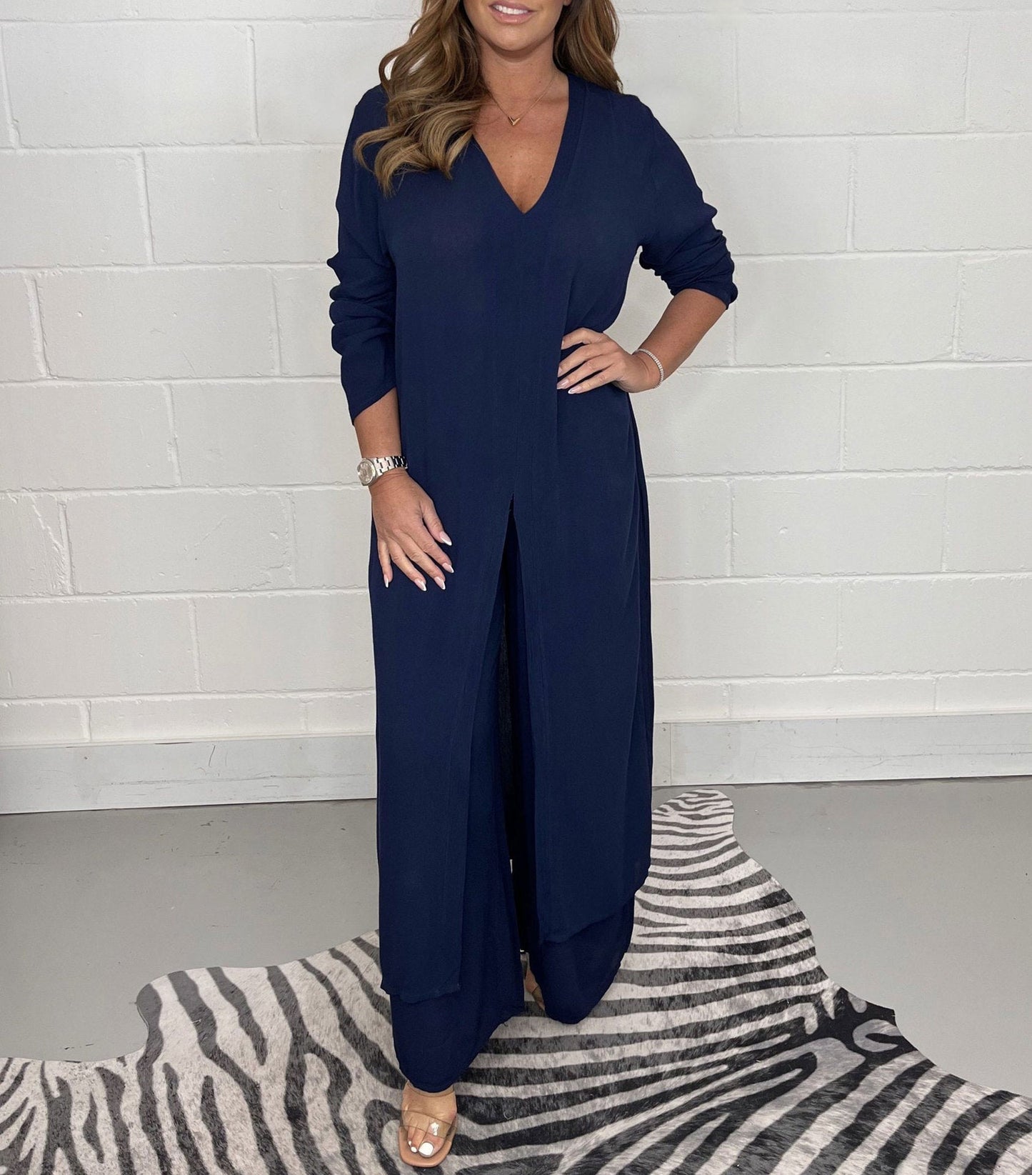 Two Piece Casual Long Top and Casual Trousers😍