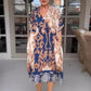 🌺Your New Clothes🔥Printed V Neck Loose Midi Dress