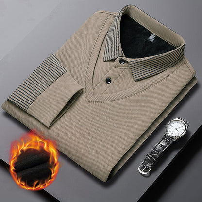 🔥Winter Warmer🔥Men's Lapel Faux Two-Piece Knitted Shirt