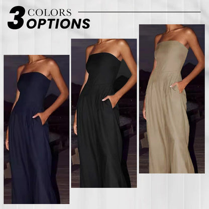 🔥2025 HOT SALE ❤️ Women's Strapless Jumpsuit With Pockets