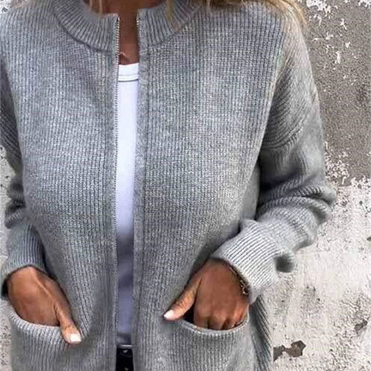 Women's Cozy Zipper Knitted Jacket