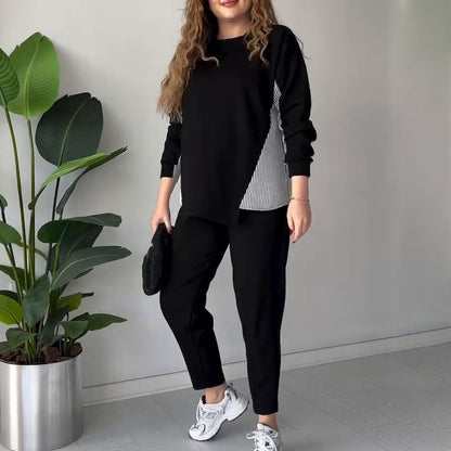 👗49% OFF✨2-Piece Lounge Set In Color Block Design For Women
