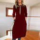 🎀Limited Sale 50% OFF🎀Women’s Casual Solid Color Round-neck Dress with Pockets