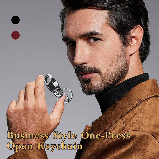 Business Style One-Press Open Keychain