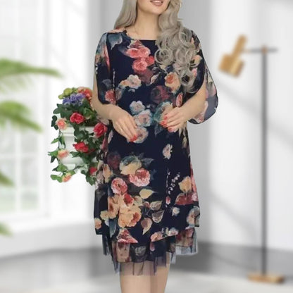 New Arrival🌸Women's Elegant Rose Print Loose Dress