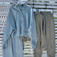 Hooded Top & Drawstring Pants 2-Piece Set